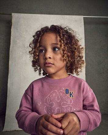Toddler Girl 'OshKosh' French Terry Pullover Sweatshirt - Purple, 