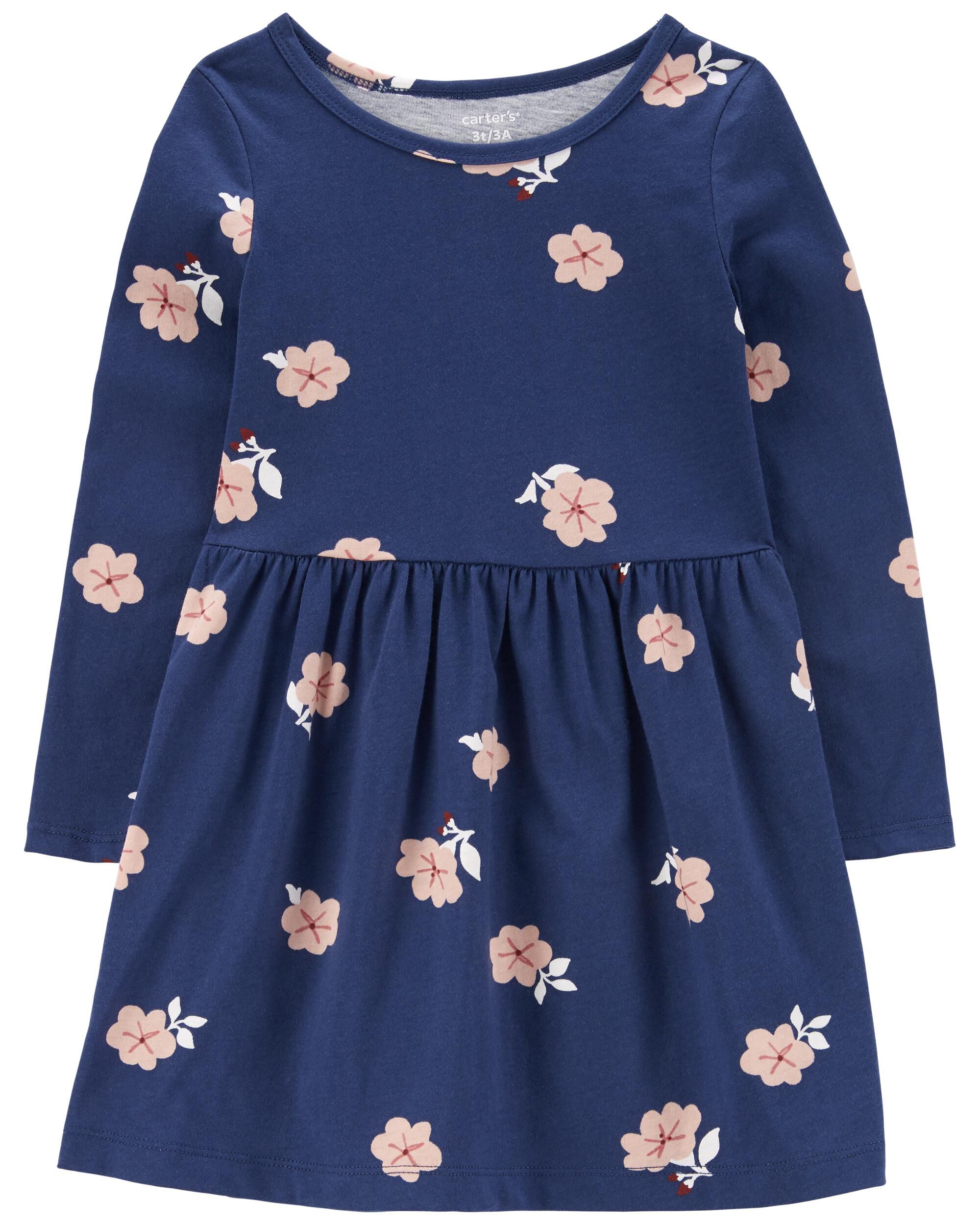 Navy Floral Jersey Dress carters