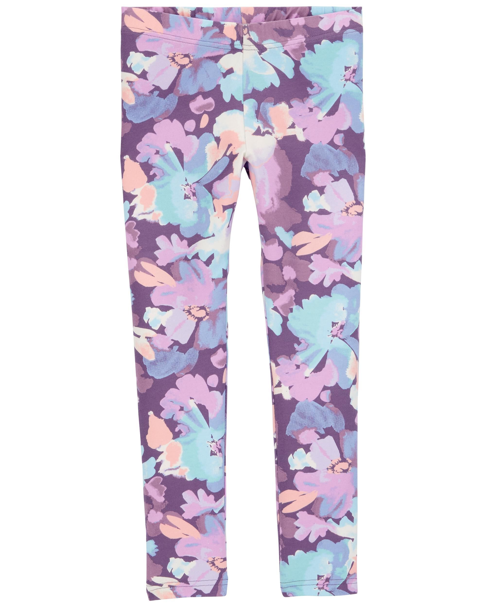 Purple floral Kid Floral Knit Leggings Floral Carter s Oshkosh Canada