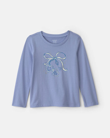 Toddler Girl Bow Long-Sleeve Graphic T-Shirt - Blue, 