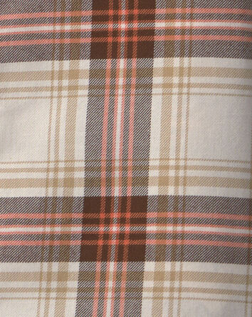 Toddler Boy Plaid Long-Sleeve Button-Down Shirt - Brown/Cream, 