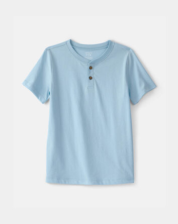 Kid Solid Henley T-Shirt - Blue, 