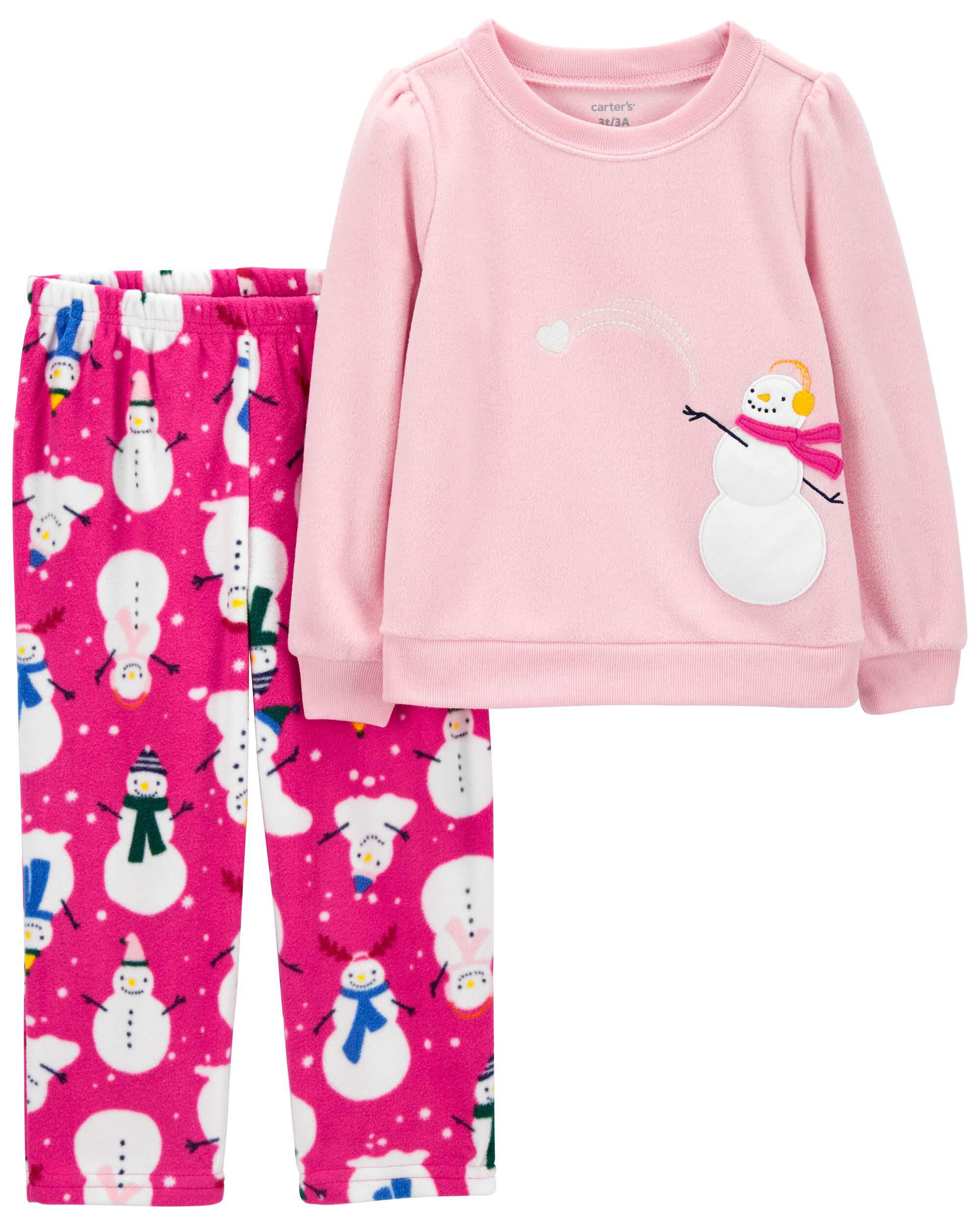 Multi 2 Piece Snowman Cotton Fleece Pyjamas Carter s Oshkosh Canada