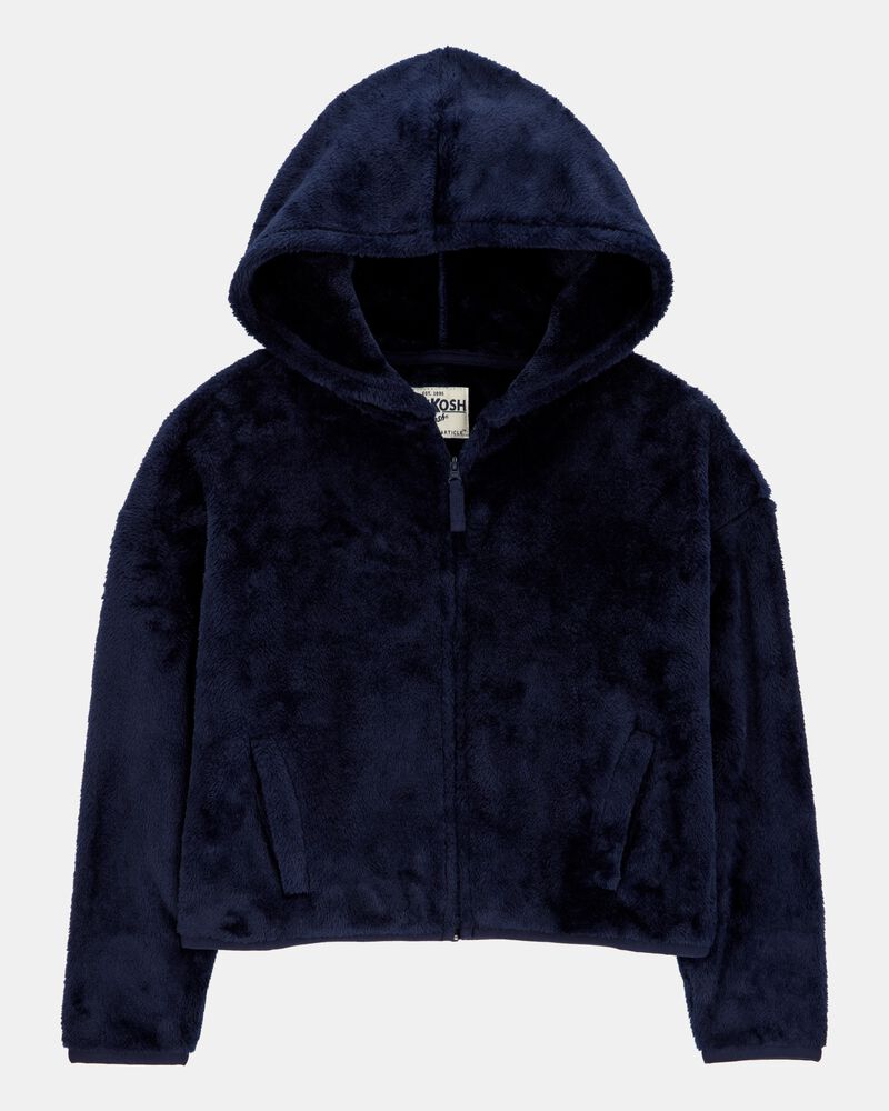 Kid Sherpa Uniform Hooded Jacket - Navy, image 1 of 3 slides