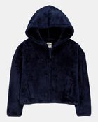 Kid Sherpa Uniform Hooded Jacket - Navy, image 1 of 3 slides