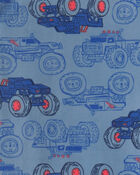 Boys 2-Piece Monster Truck Dream Plush Snug Fit Pyjama Set - Blue, image 2 of 3 slides