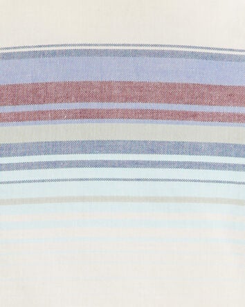 Toddler Long-Sleeve Striped Button-Down Shirt - White, 