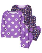 Toddler 4-Piece Flowers 100% Snug Fit Cotton Pyjamas, image 1 of 4 slides