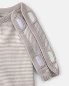 Baby Striped 100% Cotton Sleeper - Grey, image 2 of 5 slides