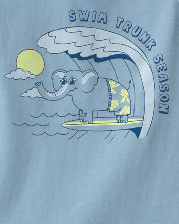 Toddler Surfing Elephant Graphic Tank - Blue, 