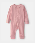 Baby Girl 2-Way Zip PurelySoft Sleeper - Pink, image 1 of 8 slides