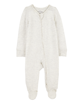 Baby Zip-Up PurelySoft Sleeper Pyjamas -  Grey, 