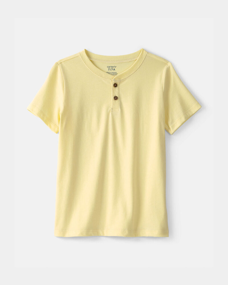 Boys Solid Henley T-Shirt - Yellow, image 1 of 3 slides