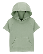 Toddler Waffle Knit Hooded Pullover - Olive, image 1 of 3 slides