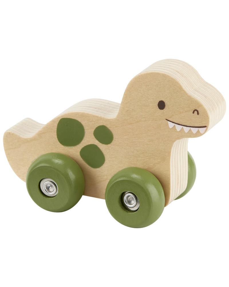 Baby Dinosaur Wooden Push Car, image 1 of 1 slides