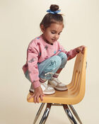 Toddler Girl School Spirit French Terry Pullover Sweatshirt - Pink, image 2 of 5 slides