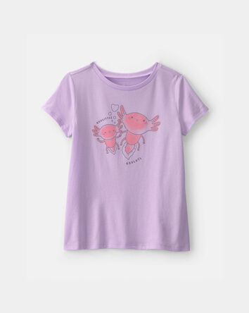 Girls Axolotl Graphic Tee - Purple, 