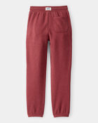 Boys Solid Fleece Drawstring Joggers - Red, image 2 of 4 slides