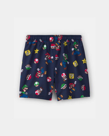 Boys Nintendo Super Mario Swim Trunks - Navy Blue, 