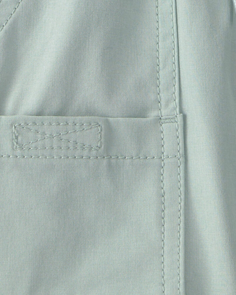Baby Boy Poplin Drawstring Utility Shorts - Green, image 3 of 4 slides