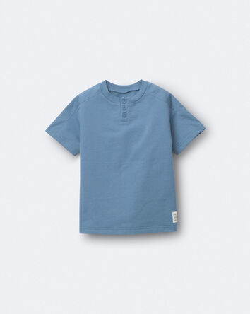 Toddler Boy Henley Tee - Teal, 