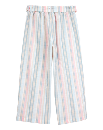 Kid Striped Tie-Waist Wide Leg Pants, 