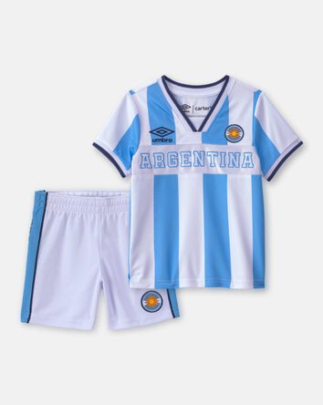 Toddler 2-Piece Umbro Argentina Soccer Jersey & Short Set - Light Blue/White, 