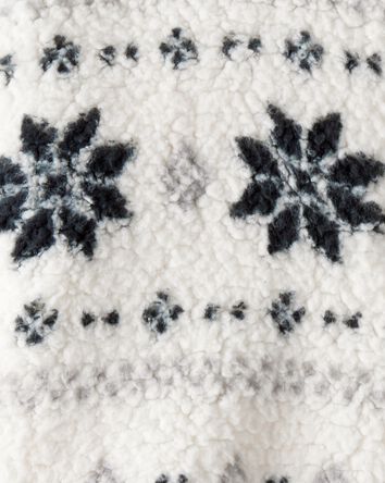 Baby Girl Fairisle Sherpa Quarter-Zip Pullover - White, 