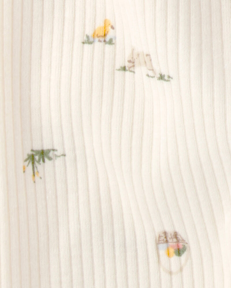 Baby 2-Piece Easter Bunny Rib Tee & Pant Set - Cream, image 3 of 5 slides