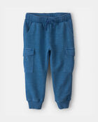 Toddler Boy French Terry  Cargo Knit Joggers - Blue, image 1 of 5 slides