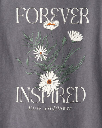Filles - T-shirt à manches longues imprimé de fleurs sauvages – Gris, 