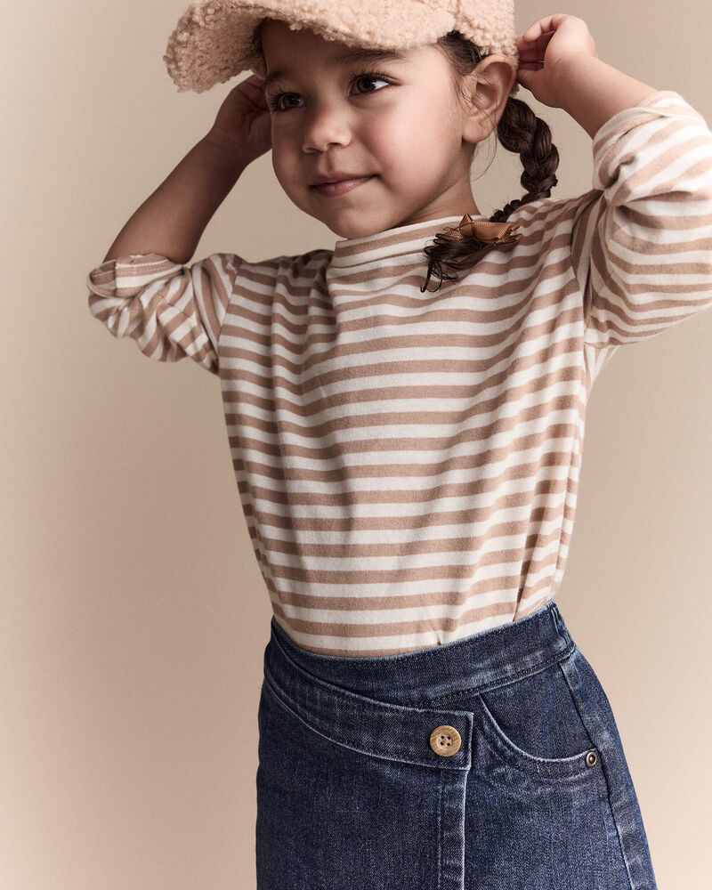 Toddler Girl Asymmetrical Denim Skirt - Blue, image 4 of 7 slides
