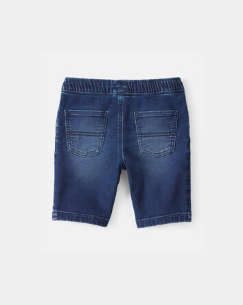 Boys Denim Drawstring Shorts - Dark Wash, 