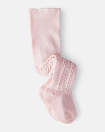 Bébé fille - Collants en tricot torsadé - Rose, 
