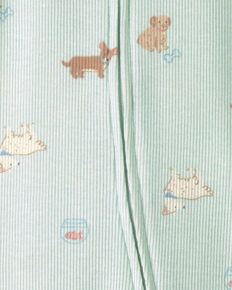 B&eacute;b&eacute; fille - Grenouill&egrave;re ajust&eacute;e &agrave; motif d&rsquo;animaux domestiques - Vert, image 2 sur 3 diapositives