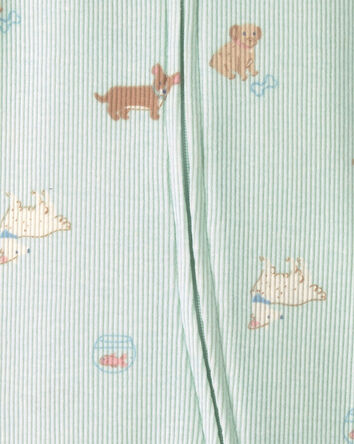 B&eacute;b&eacute; fille - Grenouill&egrave;re ajust&eacute;e &agrave; motif d&rsquo;animaux domestiques - Vert, 
