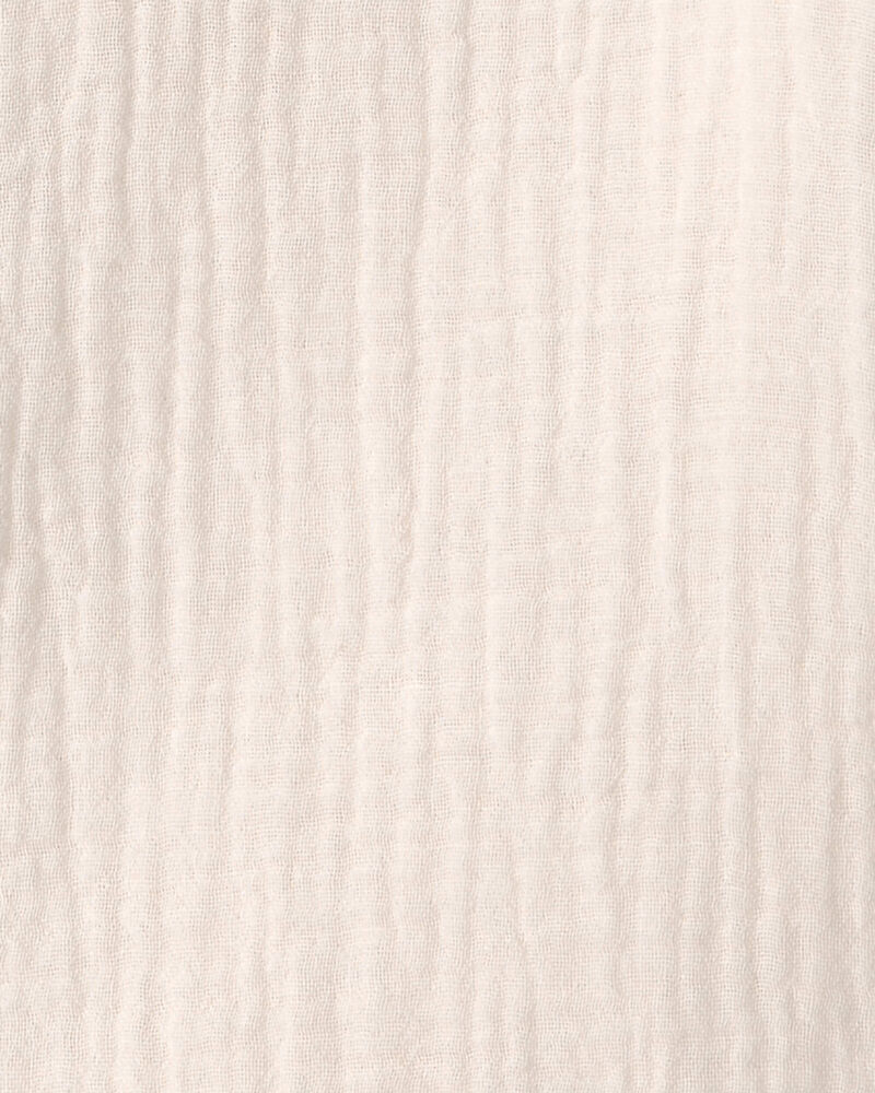 Girls Gauze Short-Sleeve Top - Cream, image 2 of 3 slides