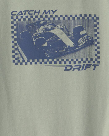 Gar&ccedil;ons - T-shirt &agrave; imprim&eacute; de voiture de course &laquo;Catch My Drift&raquo; - Vert, 