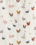 Kid 2-Piece Farm Animal Cotton Long-Sleeve Pyjamas - Cream , image 3 of 4 slides