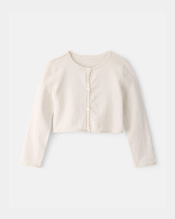 Toddler Girl Cardigan Sweater - Cream, 