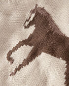 Toddler Organic Cotton Horse Sweater Knit Pullover, image 2 of 4 slides