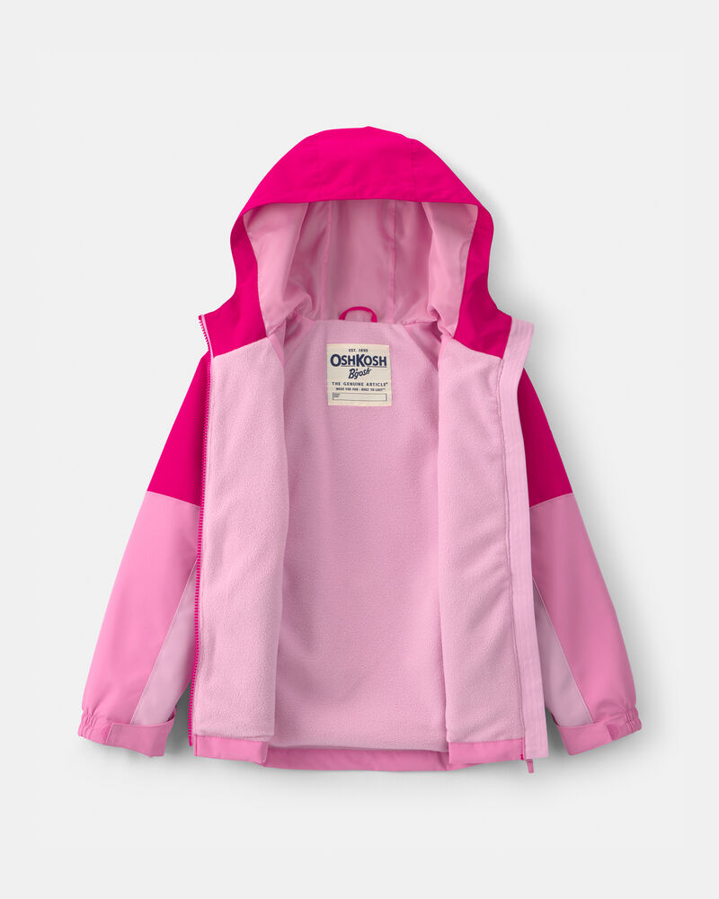 Girls Midweight Fleece Lined  Jacket- Fushia, image 2 of 3 slides