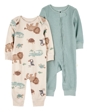 Baby 2-Pack Zip-Up Jumpsuits, 
