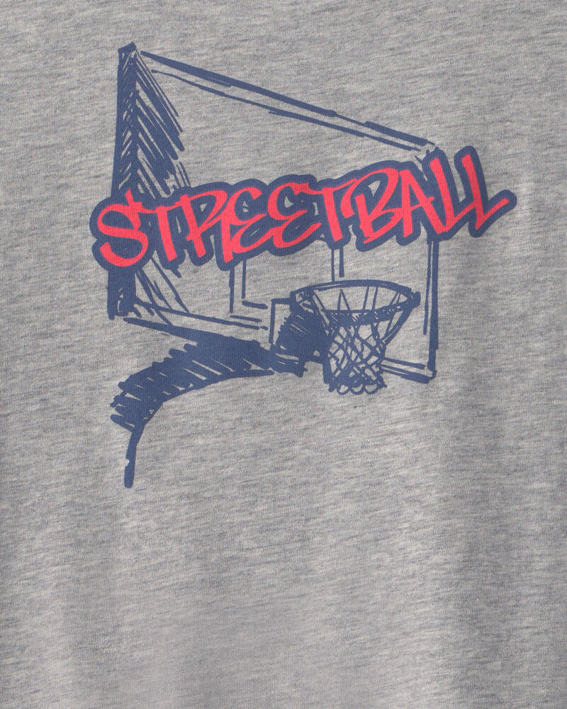 Gar&ccedil;ons - T-shirt &agrave; imprim&eacute; basketball &laquo;Streetball&raquo; - Gris, image 4 sur 4 diapositives