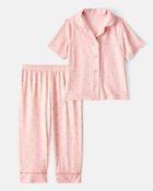 Toddler 2-Piece Polka Dot Coat-Style Pyjamas, image 1 of 3 slides