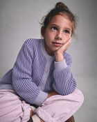 Toddler Girl Button-Down Cardigan Sweater - Purple, image 3 of 4 slides