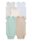 Baby 5-Pack Sleeveless Bodysuits, image 1 of 7 slides