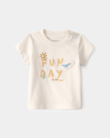 B&eacute;b&eacute; - T-shirts &agrave; imprim&eacute; &laquo;Fun Day At Sea&raquo; - Ivoire, 