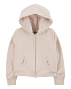 Kid Fleece-Lined Zip-Up Jacket - Tan, image 1 of 4 slides