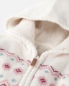 Toddler Girl Organic Cotton Fair Isle Sweater Knit, image 3 of 4 slides